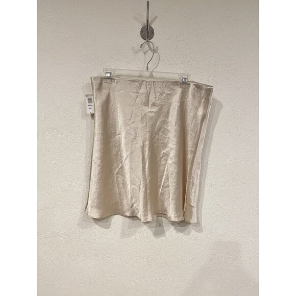 Babaton Mini Slip Skirt Womens 16 Beige Denude Neutral Satin Acetate Aritzia NWT - Picture 1 of 5